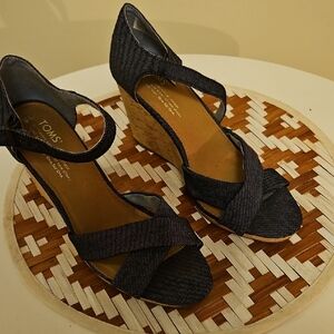 TOMS Women's Denim Wedge Sandals